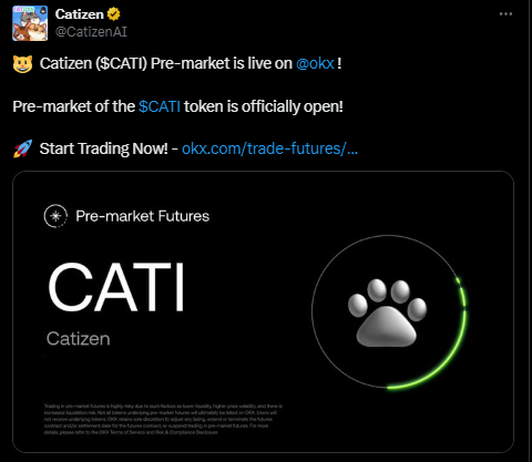 Catizen ($CATI) Pre-Market Trading Now Open on OKX